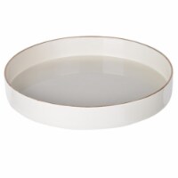 Sturdy Wooden Round Tray, White- Saltaro Sherpi