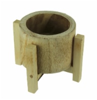 6 Inch Diameter Wooden Planter Pot With Stand