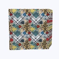 Napkin Set, 100% Polyester, Set of 4, 18x18 , Abstract Animal Print Plaid