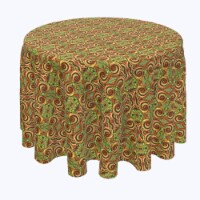 Round Tablecloth, 100% Polyester, 96" Round, Abstract Kaleidoscope Paisley