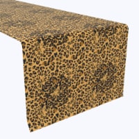 Table Runner, 100% Polyester, 12x72", Abstract Leopard Spots