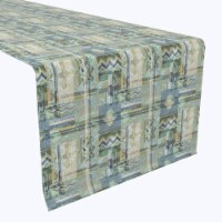 Table Runner, 100% Polyester, 14x108", Abstract Paisley Squares
