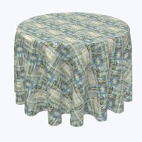Round Tablecloth, 100% Polyester, 84" Round, Abstract Paisley Squares