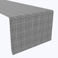 Table Runner, 100% Polyester, 12x72", Black & White Houndstooth