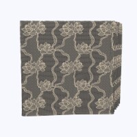 Napkin Set, 100% Polyester, Set of 12, 18x18", Black Lace Orchids