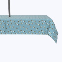 Water Repellent, Outdoor, 100% Polyester, 60x84", Bumble Bee Toss Blue