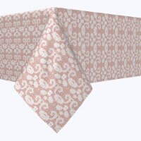 Square Tablecloth, 100% Polyester, 70x70", Decorative Flowers on Lace