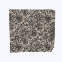 Napkin Set, 100% Polyester, Set of 4, 18x18 , Decorative Lace Pattern Black