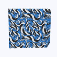 Napkin Set, 100% Polyester, Set of 12, 18x18", Geometric Stripes in Swirls