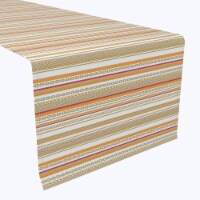 Table Runner, 100% Polyester, 14x108", Golden Chain Stripe