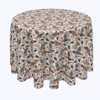 Round Tablecloth, 100% Polyester, 120" Round, Hoopoes Birds & Flowers
