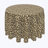 Round Tablecloth, 100% Polyester, 96" Round, Leopard Fur