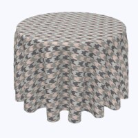 Round Tablecloth, 100% Polyester, 96" Round, Mosaic Houndstooth