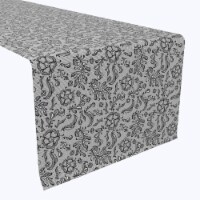 Table Runner, 100% Polyester, 14x108", Ornamental Lace Flowers