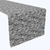 Table Runner, 100% Polyester, 12x72", Paisley Lace Curve