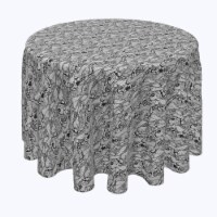 Round Tablecloth, 100% Polyester, 102" Round, Paisley Lace Curve