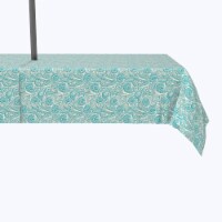 Water Repellent, Outdoor, 100% Polyester, 60x84", Paisley Lace Teal