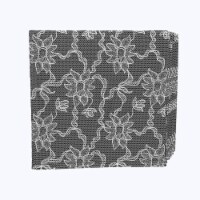 Napkin Set, 100% Polyester, Set of 12, 18x18", Paisley Petals Black Lace