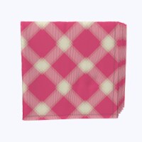 Napkin Set, 100% Polyester, Set of 12, 18x18", Pink & Yellow Checkered Plaid