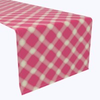 Table Runner, 100% Polyester, 14x108", Pink & Yellow Checkered Plaid