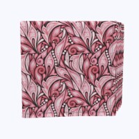 Napkin Set, 100% Polyester, Set of 12, 18x18", Pink Floral Motifs