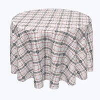 Round Tablecloth, 100% Polyester, 96" Round, Red & Black Fashion Plaid