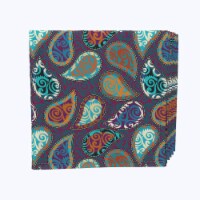 Napkin Set, 100% Polyester, Set of 12, 18x18", Retro Swirls Patchwork