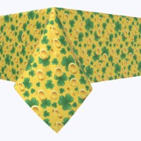 Square Tablecloth, 100% Polyester, 90x90", Falling Gold and Shamrock Joy