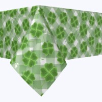 Square Tablecloth, 100% Polyester, 84x84", Grassy Green 3D Shamrock