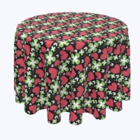 Round Tablecloth, 100% Polyester, 84" Round, Heart Meets Clover