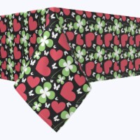 Square Tablecloth, 100% Polyester, 84x84", Heart Meets Clover