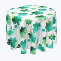 Round Tablecloth, 100% Polyester, 120" Round, Rain Drop Clovers