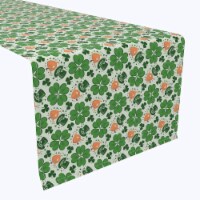 Table Runner, 100% Polyester, 12x72", Red Beard Leprechaun and Pipe