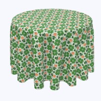 Round Tablecloth, 100% Polyester, 114" Round, Red Beard Leprechaun and Pipe