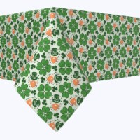 Square Tablecloth, 100% Polyester, 54x54", Red Beard Leprechaun and Pipe