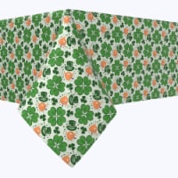 Rectangular Tablecloth, 100% Polyester, 60x120", Red Beard Leprechaun and Pipe