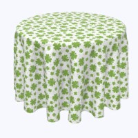 Round Tablecloth, 100% Polyester, 114" Round, Swirling Clover Swirls