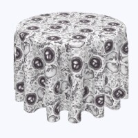 Round Tablecloth, 100% Polyester, 108" Round, Bunny Love and Twig Nests