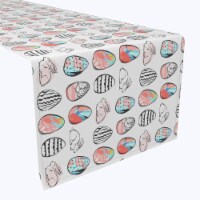 Table Runner, 100% Polyester, 14x108", Easter Tic Tac Toe