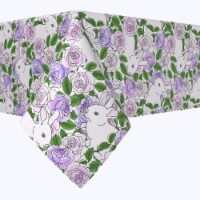 Square Tablecloth, 100% Polyester, 54x54", Grandma Bunny Floral