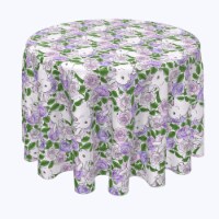 Round Tablecloth, 100% Polyester, 70" Round, Grandma Bunny Floral