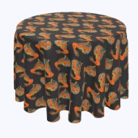 Round Tablecloth, 100% Polyester, 84" Round, Orange Chill Rabbit