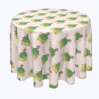 Round Tablecloth, 100% Polyester, 102" Round, Pink Bow Tie Bouquet