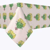 Square Tablecloth, 100% Polyester, 90x90", Pink Bow Tie Bouquet