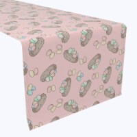 Table Runner, 100% Polyester, 14x108", Pretty Pastel Egg Nests