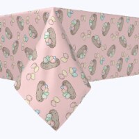 Square Tablecloth, 100% Polyester, 84x84", Pretty Pastel Egg Nests