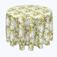 Round Tablecloth, 100% Polyester, 84" Round, Summer Daffodil Dil