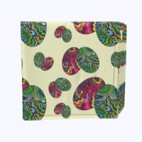 Napkin Set, 100% Polyester, Set of 4, 18x18 , Trippy Doodle Easter Eggs