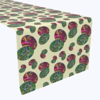 Table Runner, 100% Polyester, 14x108", Trippy Doodle Easter Eggs