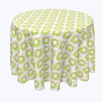 Round Tablecloth, 100% Polyester, 114" Round, Wreath of Spring Joy